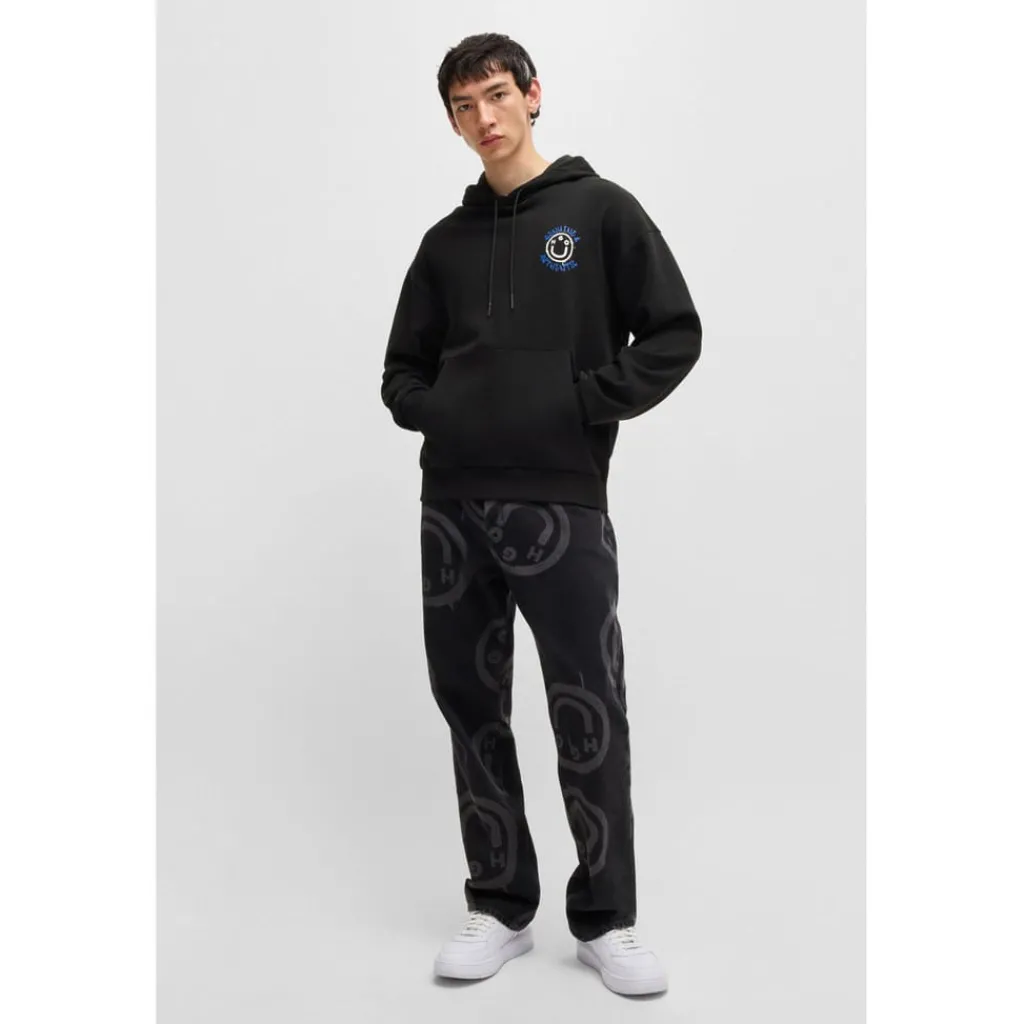 Sweatshirts|Hoodies*Hugo Nothentico Seasonal Artwork Hoodie in Black