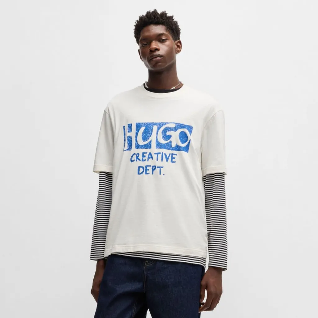 T-Shirts And Vests*Hugo Nugocrea Logo Artwork T-Shirt in White