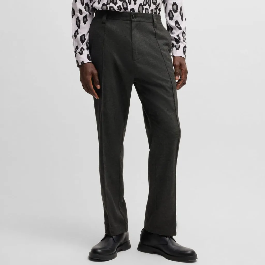 Trousers*Hugo Randy243 Tapered-Fit Trousers in Grey
