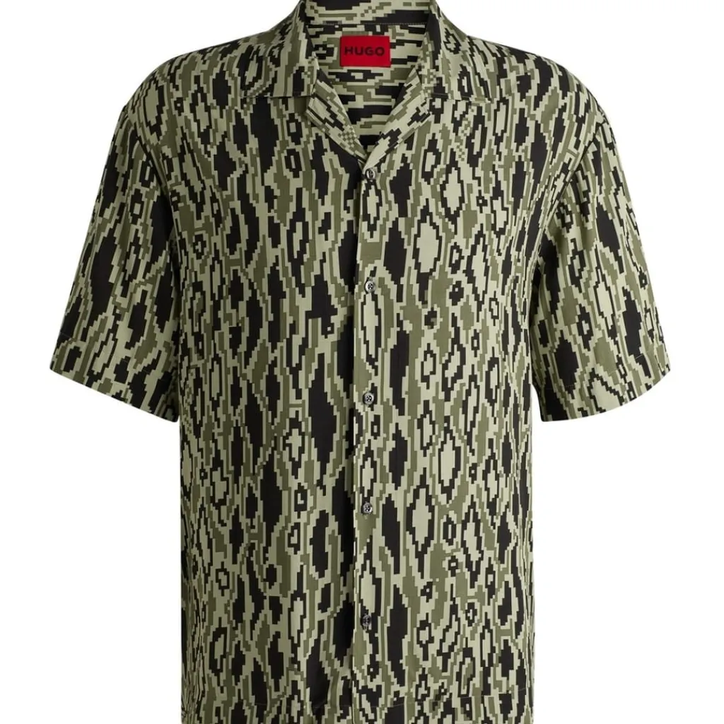 Shirts*Hugo Regular Fit Short Sleeve Shirt in Green