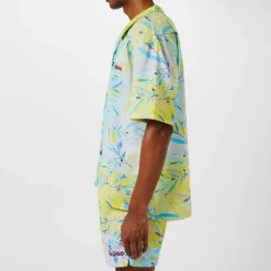 Shirts*Hugo Relaxed Fit Short Sleeve Beach Shirt in Yellow