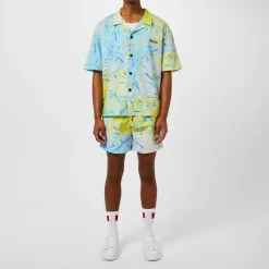 Shirts*Hugo Relaxed Fit Short Sleeve Beach Shirt in Yellow