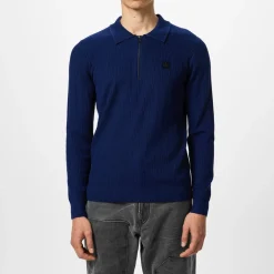 Polo Shirts*Hugo Sastoro Quarter Zip Top in Blue
