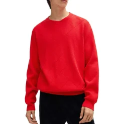 Knitwear*Hugo Symond Knitted Square Pattern Sweater in Pink