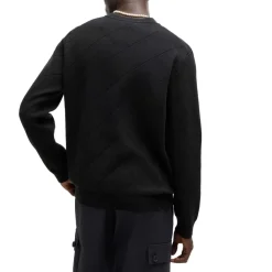 Knitwear*Hugo Symond Knitted Square Pattern Sweater in Black