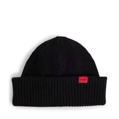 Caps-Hats*Hugo Xush Logo Label Beanie in Black