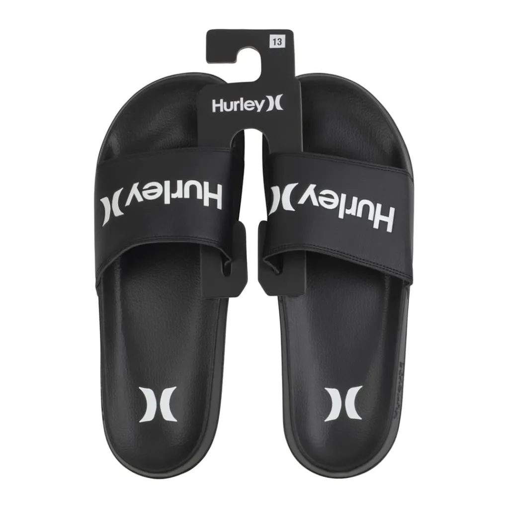 Beach Shoes*Hurley Tier Slide Sandals in Black