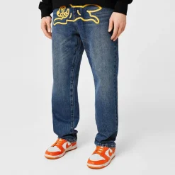 Jeans*Icecream Dog Five Pocket Design Jeans in Blue