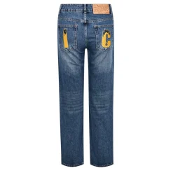 Jeans*Icecream Dog Five Pocket Design Jeans in Blue