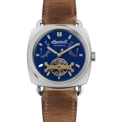 Jewellery-Watches*In The Style The Nashville Brown Blue Watch I13001 in Silver