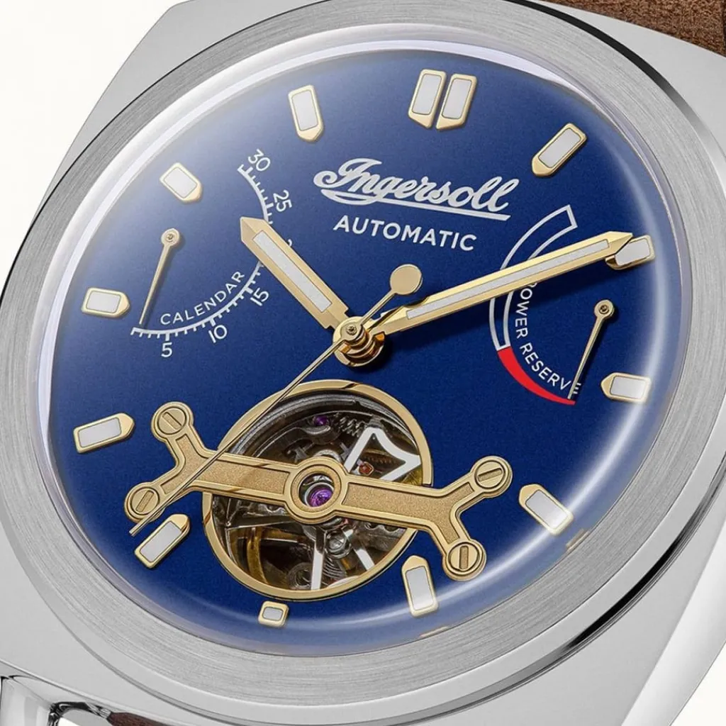 Jewellery-Watches*In The Style The Nashville Brown Blue Watch I13001 in Silver