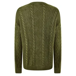 Knitwear*Jack Wills Acid Wash Cable Knit Jumper in Green