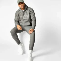 Hoodies*Jack Wills Batsford Graphic Logo Hoodie in Grey