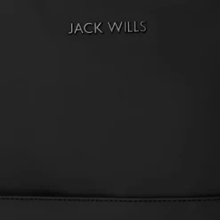 Bags*Jack Wills Black Coated Backpack with Logo in Black