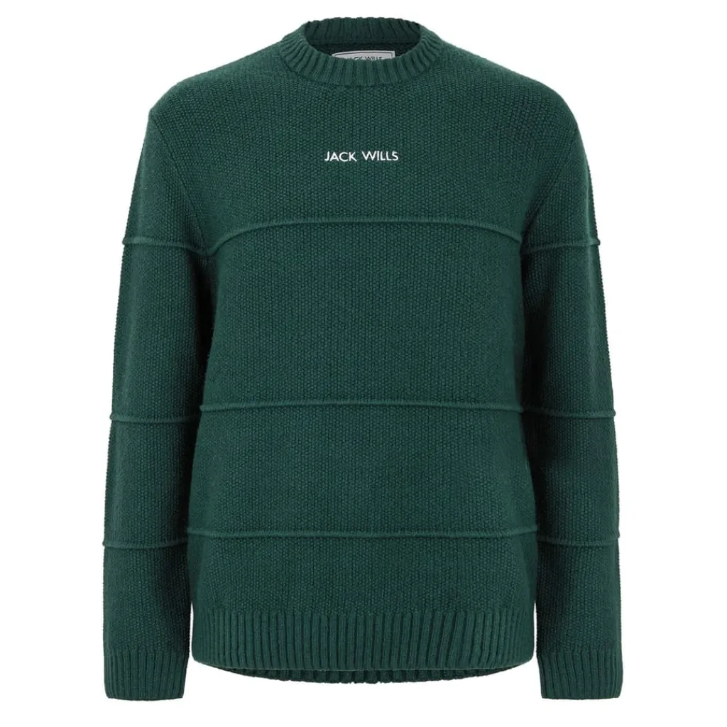 Knitwear*Jack Wills Boucle Knit Crew Sweater in Green