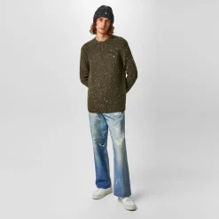 Knitwear*Jack Wills Chunky Twist Crew Sweater in Green