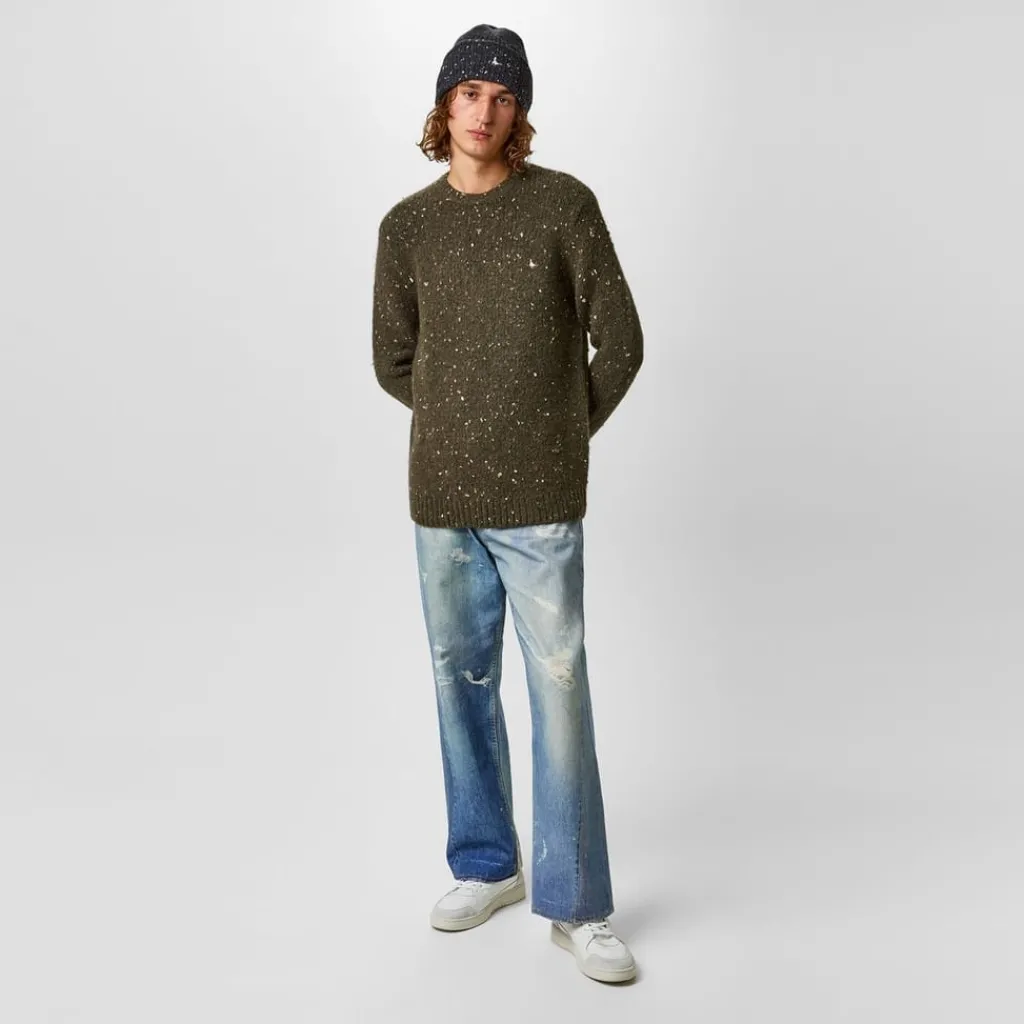 Knitwear*Jack Wills Chunky Twist Crew Sweater in Green