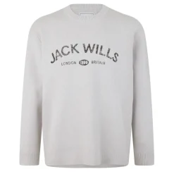 Knitwear*Jack Wills Crew Neck Logo Regular Fit Sweater in Beige