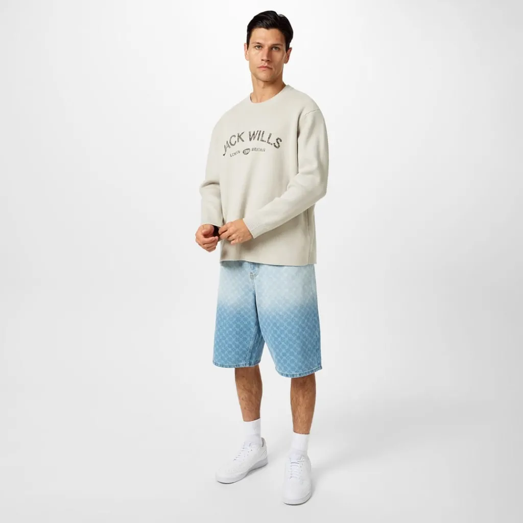 Knitwear*Jack Wills Crew Neck Logo Regular Fit Sweater in Beige