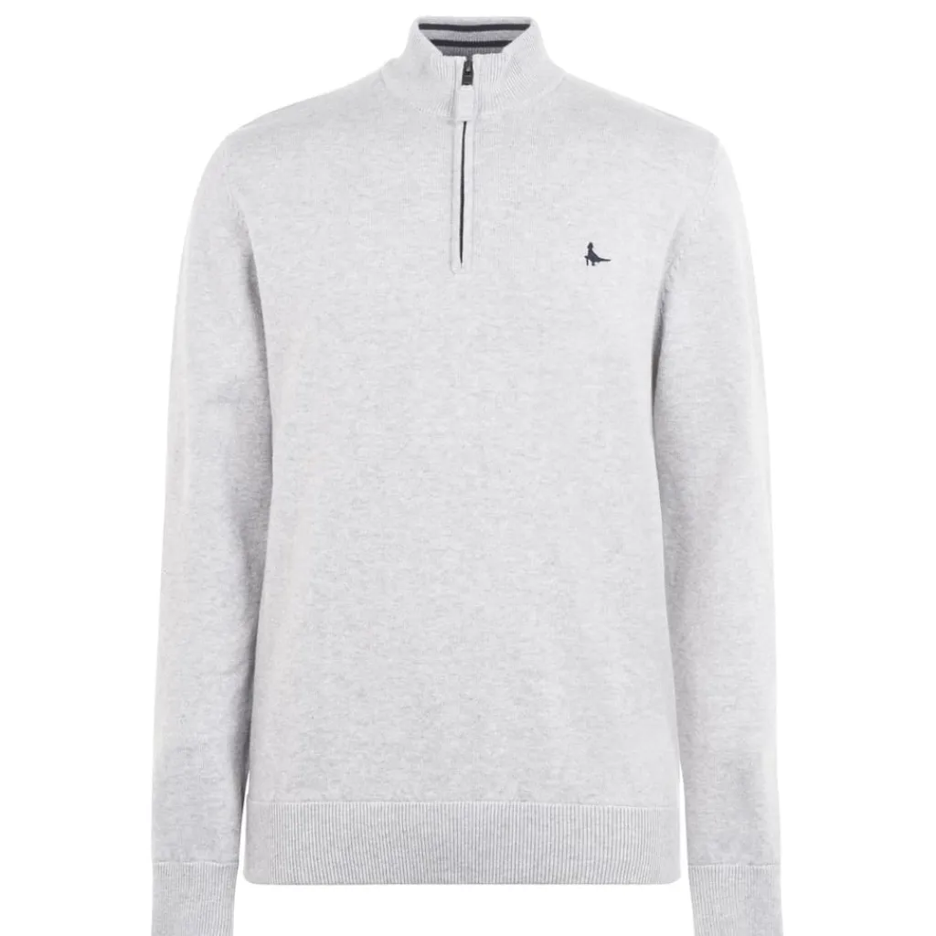Knitwear*Jack Wills Funnel Neck Half Zip Jumper in Grey