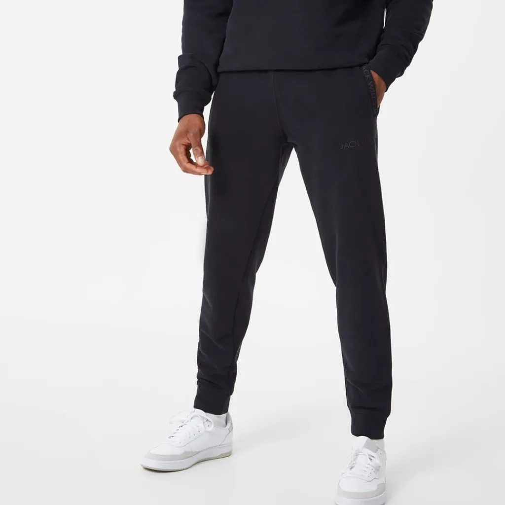 Trousers*Jack Wills Jacquard Logo Joggers in Black