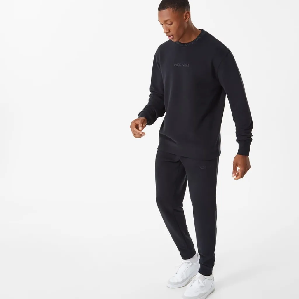 Trousers*Jack Wills Jacquard Logo Joggers in Black