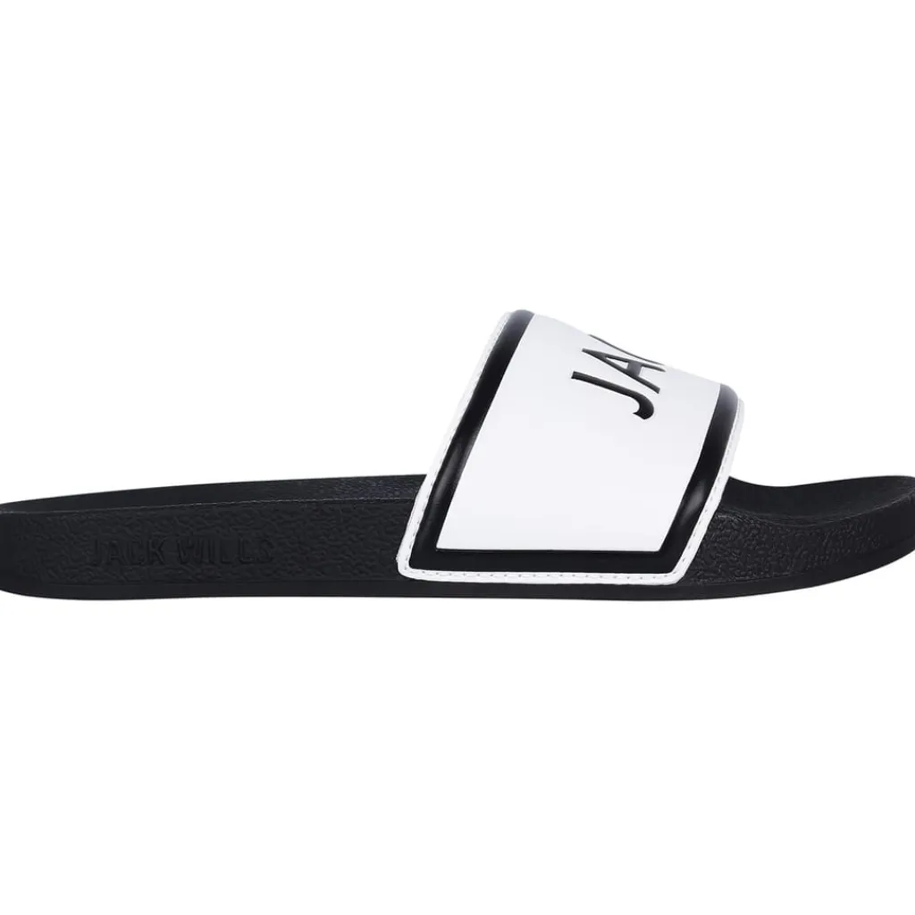 Beach Shoes*Jack Wills Logo Sliders in Black