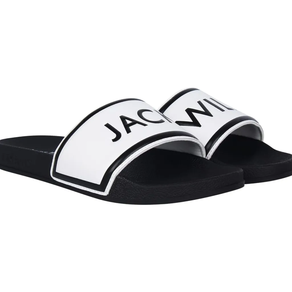 Beach Shoes*Jack Wills Logo Sliders in Black