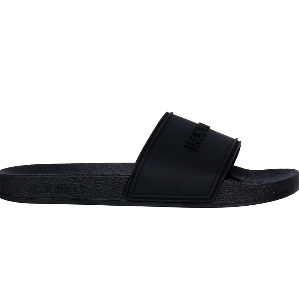 Beach Shoes*Jack Wills Logo Sliders in Black