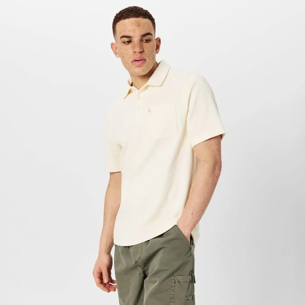 Polo Shirts*Jack Wills Regular Fit Texture Polo Shirt in White