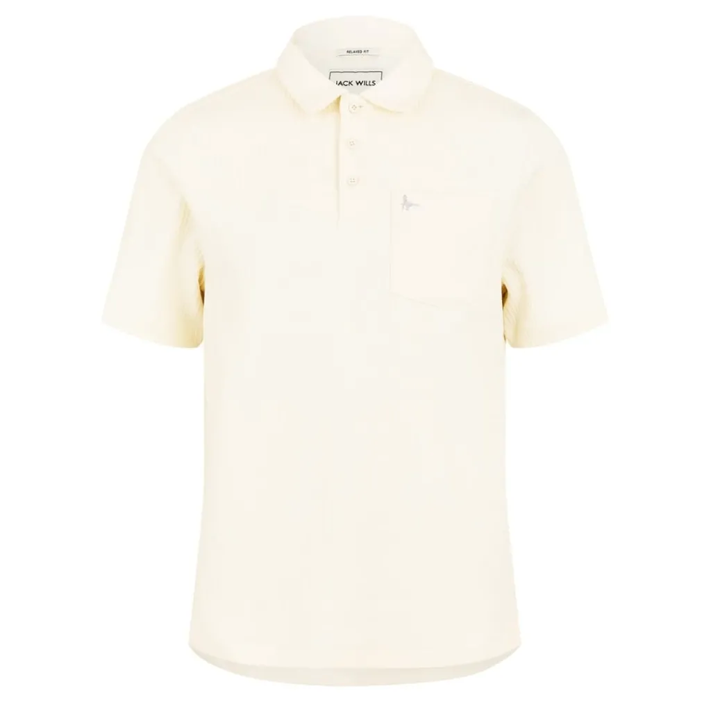 Polo Shirts*Jack Wills Regular Fit Texture Polo Shirt in White