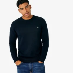 Knitwear*Jack Wills Seabourne Crew Neck Logo Jumper in Blue