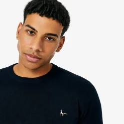 Knitwear*Jack Wills Seabourne Crew Neck Logo Jumper in Blue