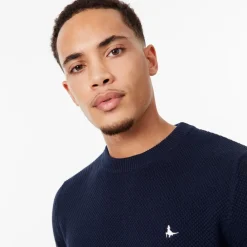 Knitwear*Jack Wills Stitch Crew Neck Jumper in Blue