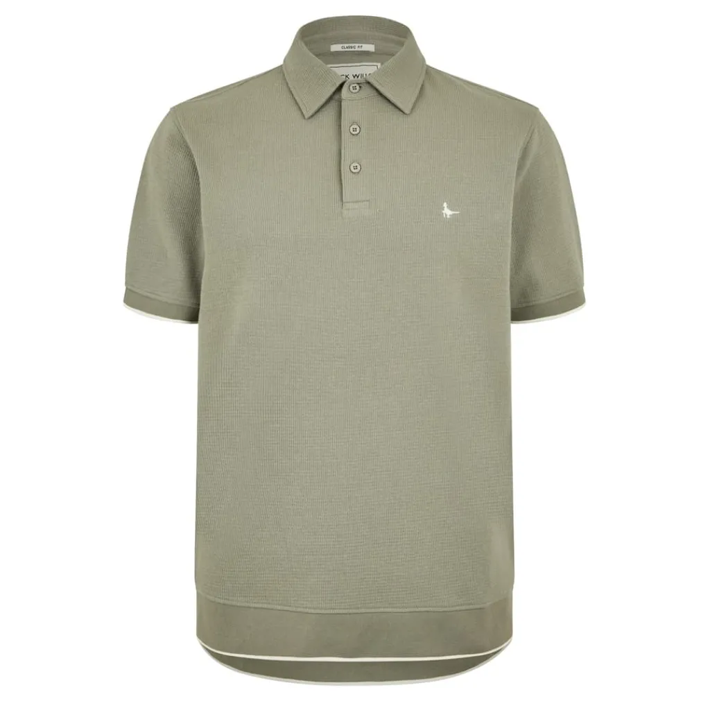 Polo Shirts*Jack Wills Textured Polo Shirt in Green
