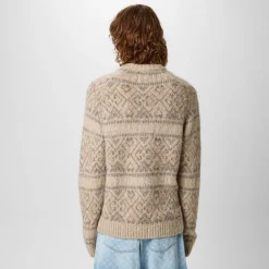 Knitwear*Jack Wills Tonal Jacquard Crew Sweater in Beige