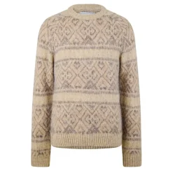 Knitwear*Jack Wills Tonal Jacquard Crew Sweater in Beige