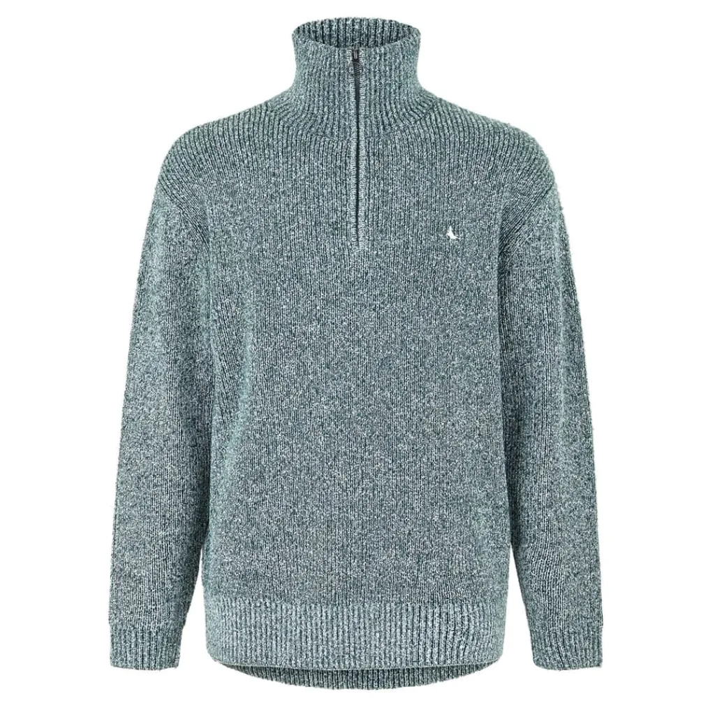 Knitwear*Jack Wills Two Tone Quarter Zip Jumper in Green