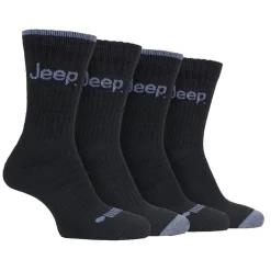 Underwear And Socks*Jeep Mens 4 Pack Performance Boot Socks in Black