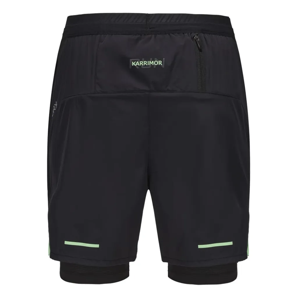 Fitness And Gym Shorts*Karrimor Mens X 2in1 Shorts in Black