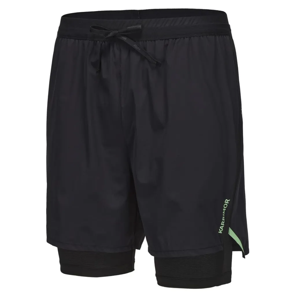 Fitness And Gym Shorts*Karrimor Mens X 2in1 Shorts in Black