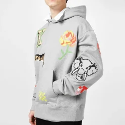 Hoodies*Kenzo Pixel Oversized Hoodie in Grey