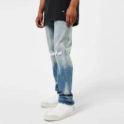 Jeans*KSUBI Distressed Relaxed Fit Jeans in Blue