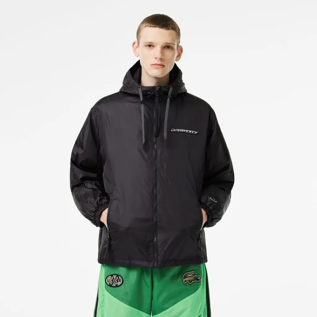 Coats And Jackets*Lacoste Bh7732 Hooded Rain Jacket in Black