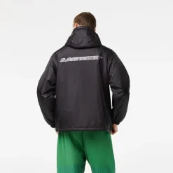 Coats And Jackets*Lacoste Bh7732 Hooded Rain Jacket in Black