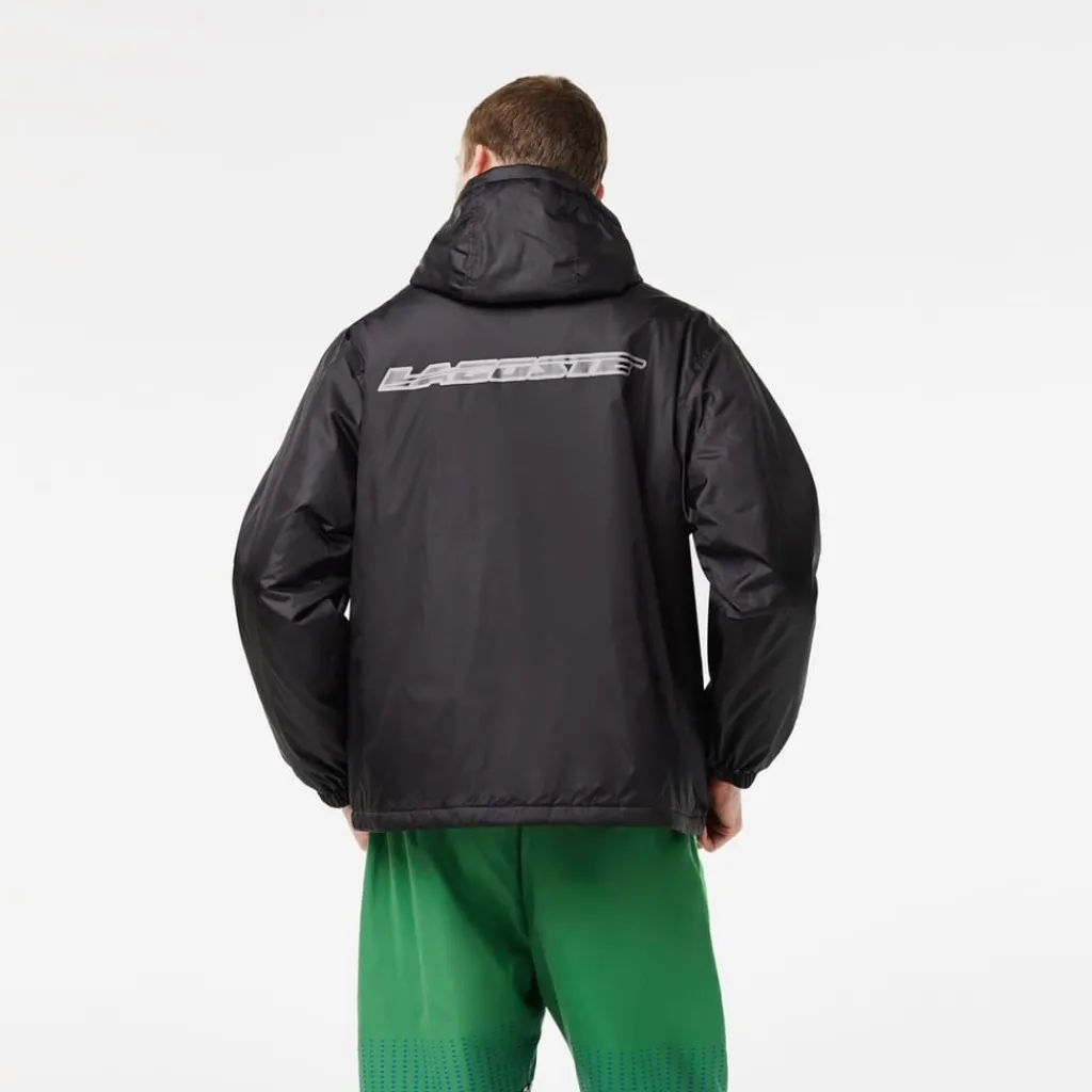 Coats And Jackets*Lacoste Bh7732 Hooded Rain Jacket in Black