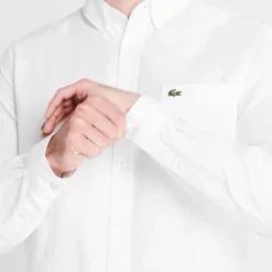 Shirts*Lacoste Button Down Oxford Shirt in White