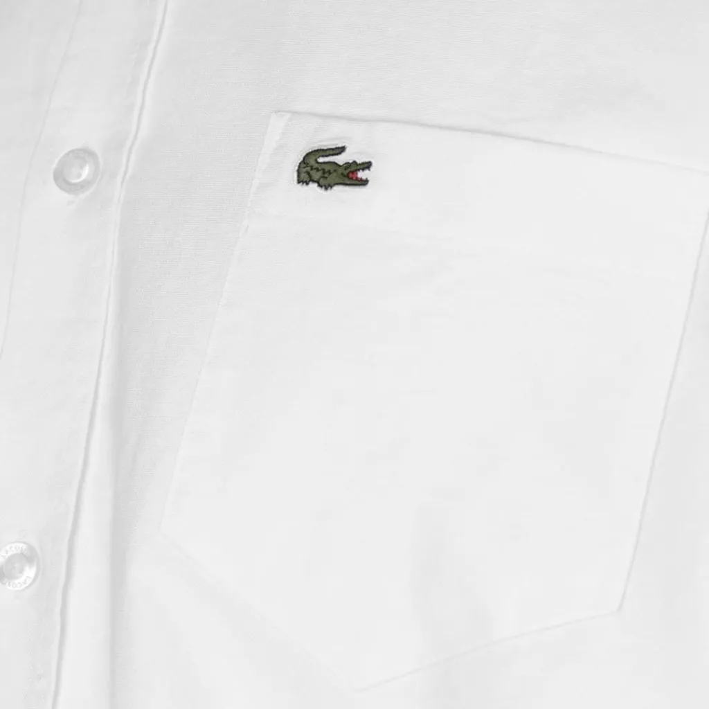 Shirts*Lacoste Button Down Oxford Shirt in White