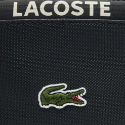 Bags*Lacoste Canvas LCST Logo Stripe Banana Bag in Black