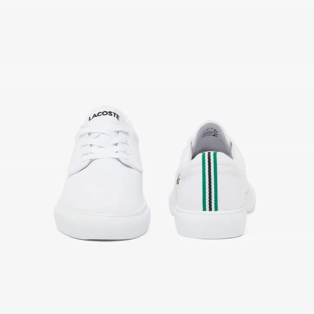 Trainers|Footwear*Lacoste Canvas Low Top Crocodile Print Trainers in White